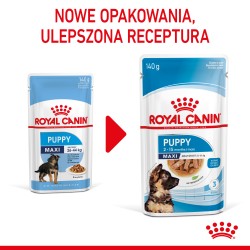 ROYAL CANIN Maxi Puppy karma mokra w sosie dla szczeniąt ras dużych, do 15 miesiąca życia 10x 140g
