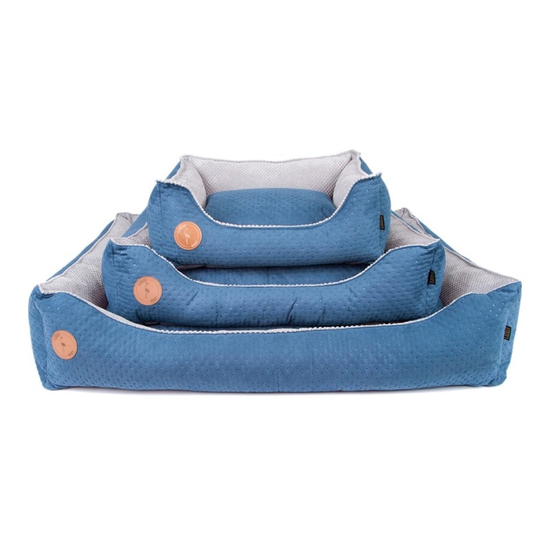 LAUREN DESIGN Pikowane legowisko / kanapa CEZAR - granatowe 80 x 70 cm