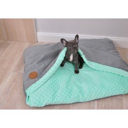 LAUREN DESIGN Norka NEL - szara / minky mięta