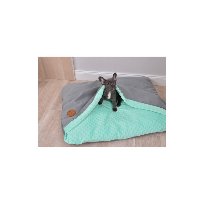 LAUREN DESIGN Norka NEL - szara / minky mięta