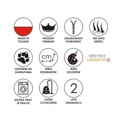 LAUREN DESIGN Pikowane legowisko / kanapa CEZAR - brązowe 60 x 50 cm