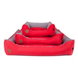 LAUREN DESIGN Pikowane legowisko / kanapa CEZAR - czerwone 60 x 50 cm