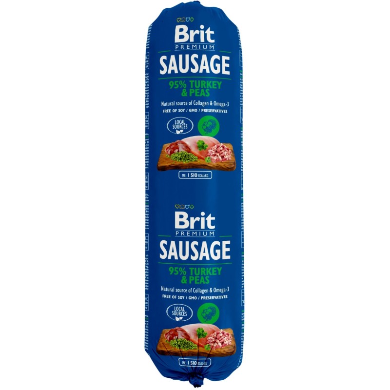 BRIT Sausage Turkey & Pea 12x 800g