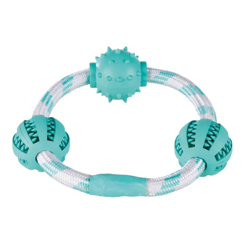 TRIXIE Sznur z 3 piłkami Denta Fun