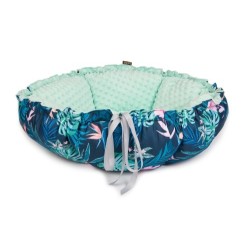 LAUREN DESIGN Legowisko DAISY - tropic / miętowe minky 80 cm