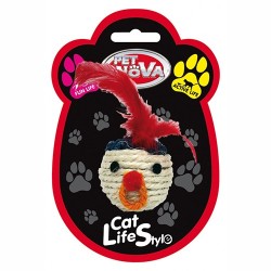 PET NOVA Głowa sizalowa z piórami 5cm