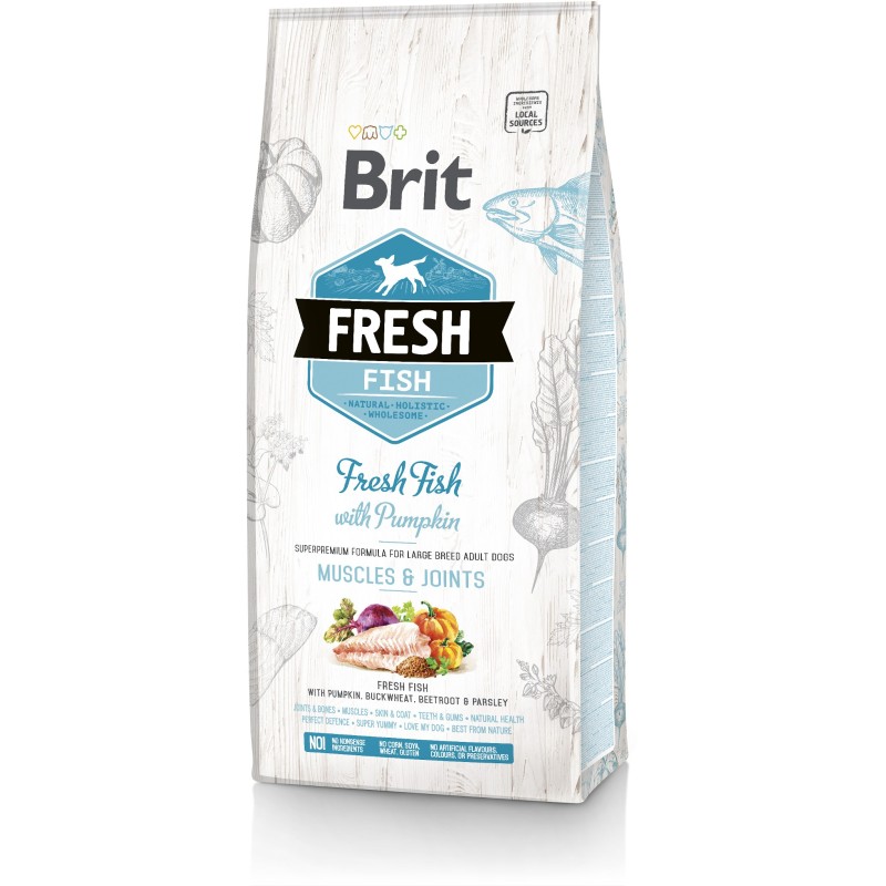 BRIT FRESH Fish & Pumpkin Adult Large Muscles & Joints 12kg