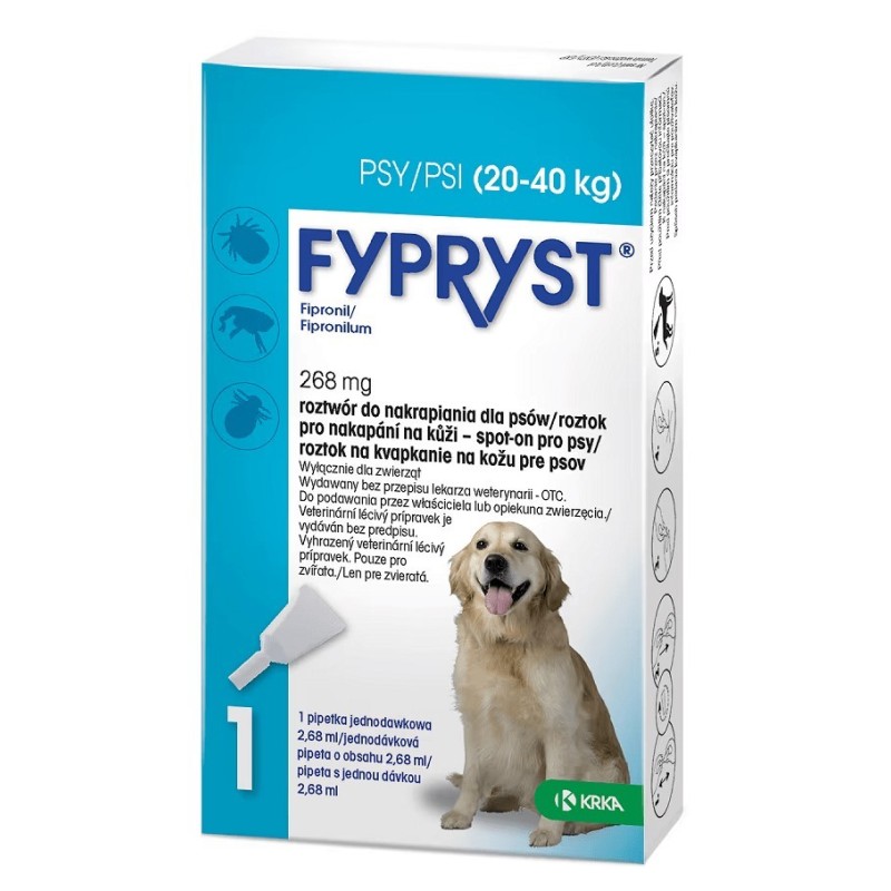 KRKA Fypryst 20 - 40kg 3x 1 pipeta