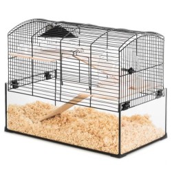 ZOLUX Klatka Neo Panas mała ze szklaną kuwetą - Czarna