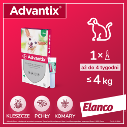 BAYER Advantix Spot-on - mniej niż 4kg mniej niż 4kg (1x 0,4ml)