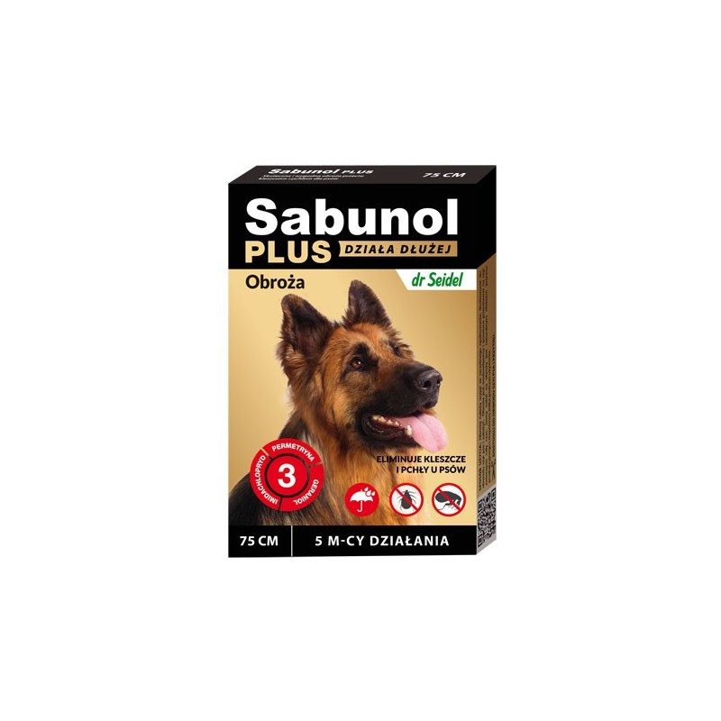 SABUNOL Plus - Obroża dla psa o przedłużonym działaniu do 5mc (75cm)