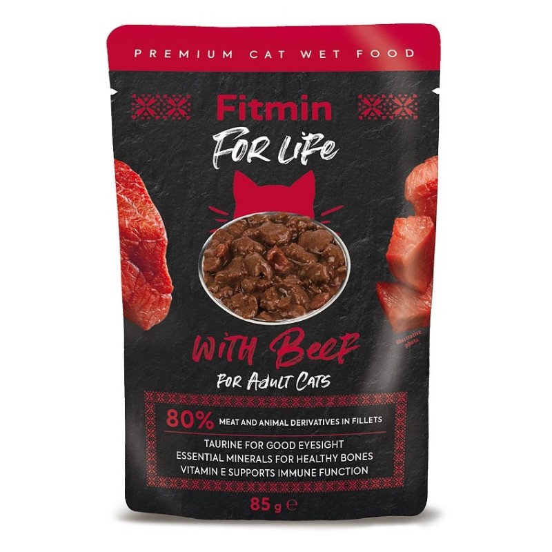 FITMIN For Life Cat Adult Beef 12x 85g