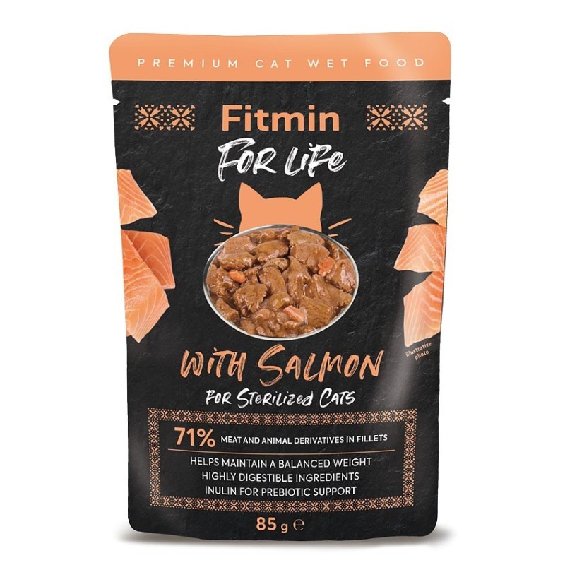 FITMIN For Life Cat Sterilized Salmon 12x 85g