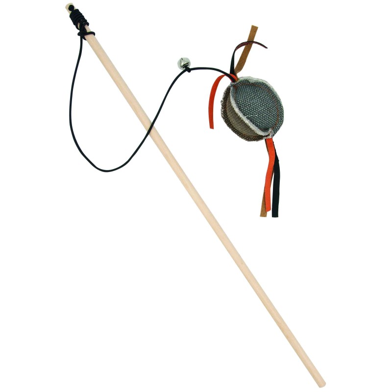 BARRY KING drewniana wędka z piłką z mocnego materiału 5 x 5 x 4 cm / 40 cm - szara