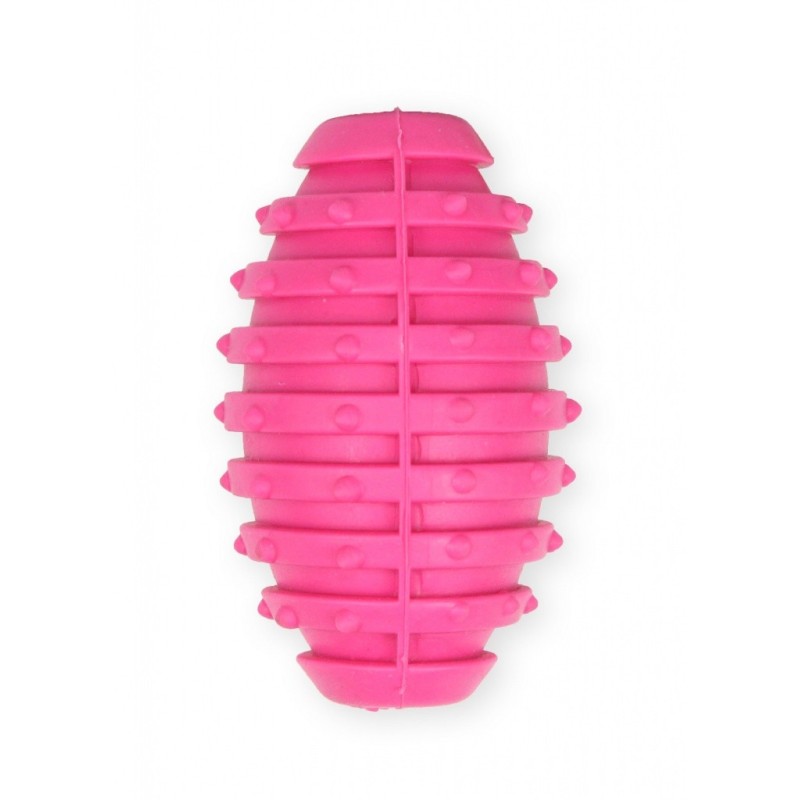 PET NOVA Piłka rugby z dzwonkiem o aromacie mięty 10cm - różowa