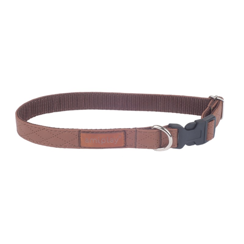 AMIPLAY Obroża regulowana Cambridge - Brązowa L