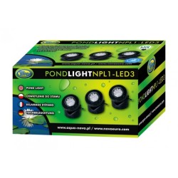 AQUA NOVA Wodoodporna lampa LED 3x 1,6W, 12V szkiełka kolorowe