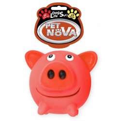 PET NOVA Świnka kula 10cm - czerwona