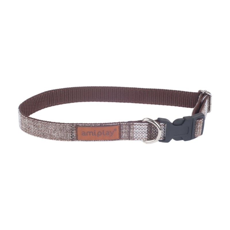 AMIPLAY Obroża regulowana London - Brązowa XL