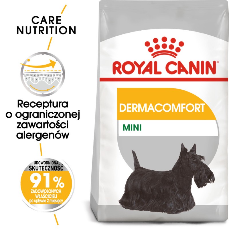 ROYAL CANIN Mini Dermacomfort karma sucha dla psów dorosłych, ras małych, o wrażliwej skórze, skłonnej do podrażnień 1 kg