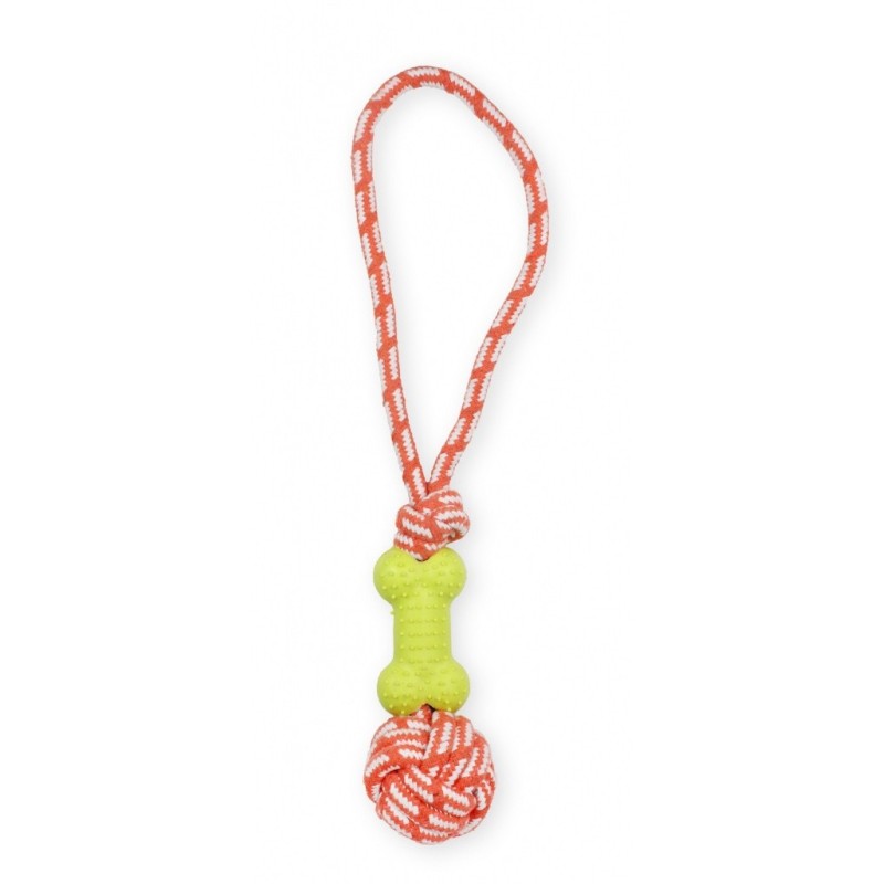 PET NOVA Kość na sznurze o aromacie mięty 40cm - żółta