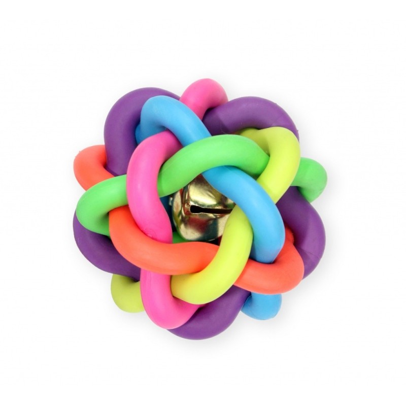 PET NOVA Piłka pleciona o aromacie mięty 6cm - kolorowa