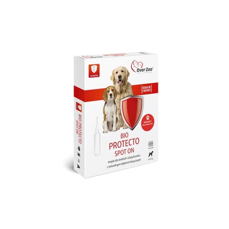 OVER ZOO Bio Protecto Spot On dla średniego / dużego psa 4 x 2,5ml