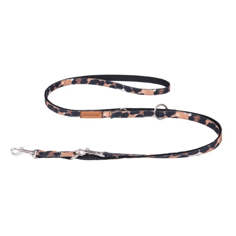 AMIPLAY Smycz regulowana 6 in 1 Safari - Panterka M