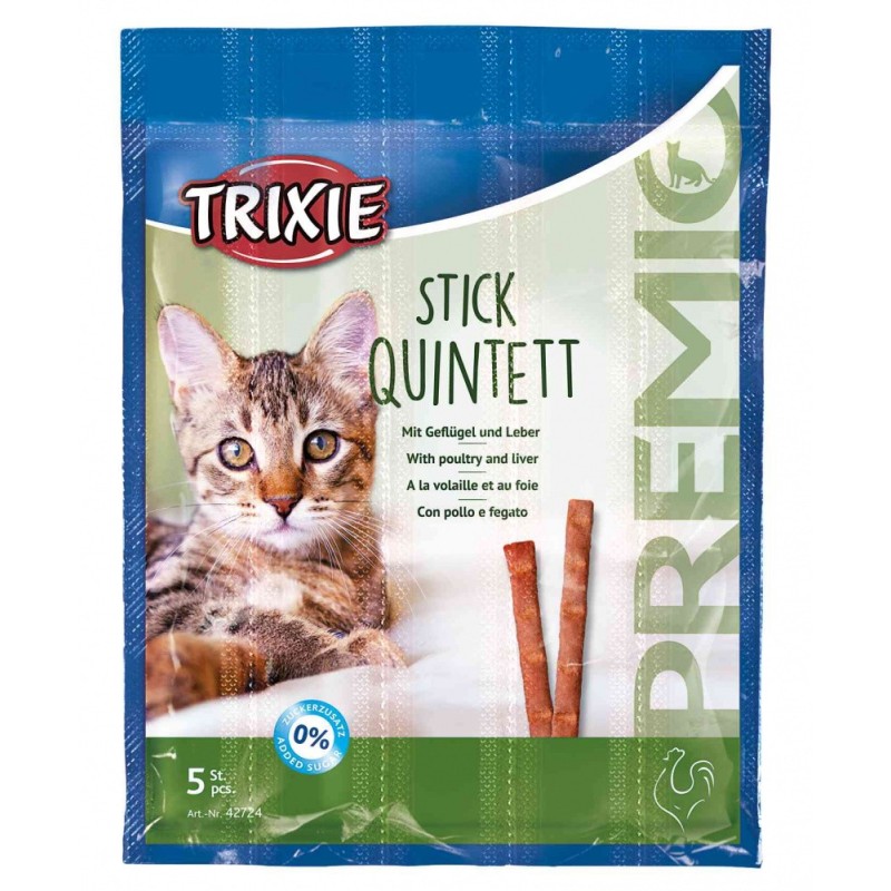 TRIXIE Premio Stick Quintett - Snacki Paluszki - Drób i wątróbka 5x 5g