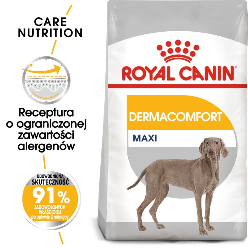 ROYAL CANIN Maxi Dermacomfort karma sucha dla psów dorosłych, ras dużych, o wrażliwej skórze, skłonnej do podrażnień 12 kg