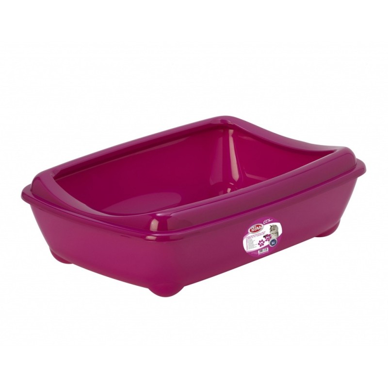 PET NOVA Cat Life Kitty Tray - Kuweta otwarta z ramką - różowa XL