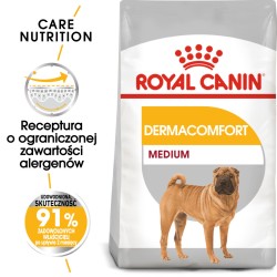 ROYAL CANIN Medium Dermacomfort karma sucha dla psów dorosłych, ras średnich, o wrażliwej skórze, skłonnej do podrażnień 12kg
