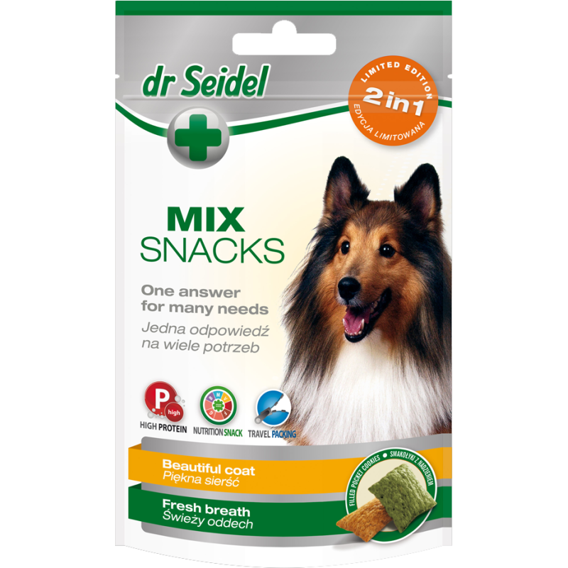 DR SEIDEL Smakołyki MIX 2w1 - piękna sierść + świeży oddech 90g