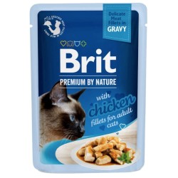 BRIT Premium Chicken Fillets Adult - Filety z kurczaka w sosie dla kota 85g