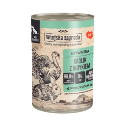 WIEJSKA ZAGRODA dla psa - Królik z indykiem (puszka) 200g