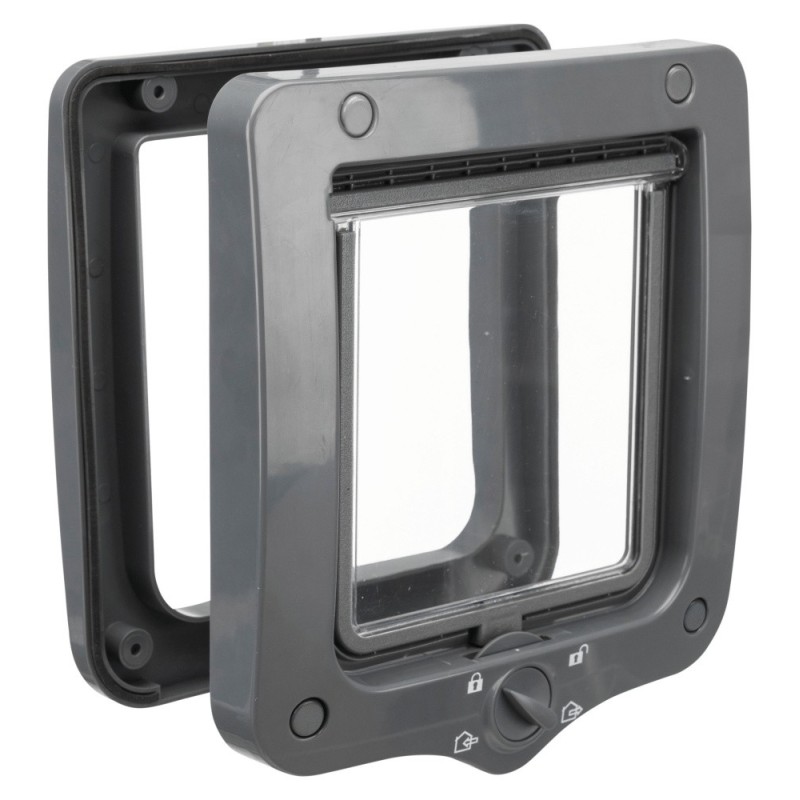 TRIXIE Dwustronne drzwi dla kota wahadłowe 4-way 20x22cm - Szare