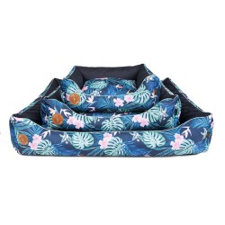 LAUREN DESIGN Legowisko / kanapa CEZAR - Tropic + Granat 80 x 70 cm