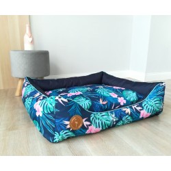 LAUREN DESIGN Legowisko / kanapa CEZAR - Tropic + Granat 110 x 90 cm