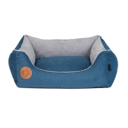 LAUREN DESIGN Pikowane legowisko / kanapa CEZAR - granatowe 110 x 90 cm