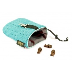 LAUREN DESIGN Pikowana torebka na smakołyki 15 x 13 cm - turkusowa