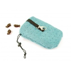 LAUREN DESIGN Pikowana torebka na smakołyki 15 x 13 cm - turkusowa