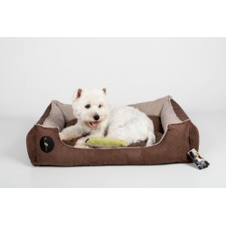 LAUREN DESIGN Pikowane legowisko / kanapa CEZAR - brązowe 60 x 50 cm