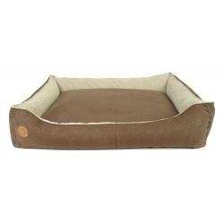 LAUREN DESIGN Pikowane legowisko / kanapa CEZAR - brązowe 110 x 90 cm