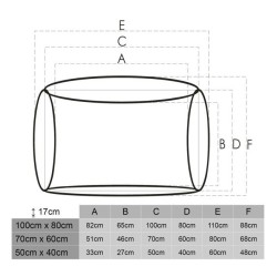 LAUREN DESIGN Pikowane legowisko / kanapa CEZAR - turkusowe 80 x 70 cm