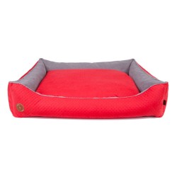 LAUREN DESIGN Pikowane legowisko / kanapa CEZAR - czerwone 60 x 50 cm