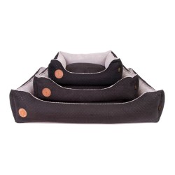 LAUREN DESIGN Pikowane legowisko / kanapa CEZAR - czarne 80 x 70 cm