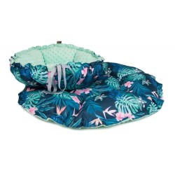 LAUREN DESIGN Legowisko DAISY - tropic / miętowe minky 65cm