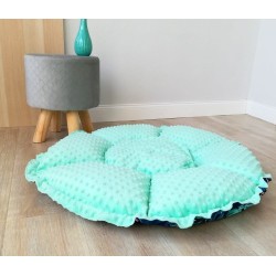 LAUREN DESIGN Legowisko DAISY - tropic / miętowe minky 65cm