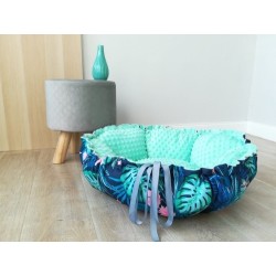 LAUREN DESIGN Legowisko DAISY - tropic / miętowe minky 80 cm