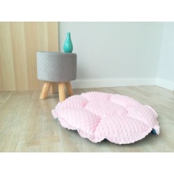 LAUREN DESIGN Legowisko DAISY - tropic / różowe minky 65cm